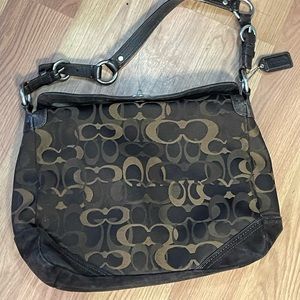 Brown coach purse with wristlet